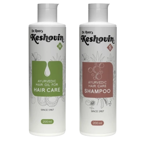 Dr. Rao's Keshovin-H Hair Oil, Keshovin-S Shampoo Combo - combo