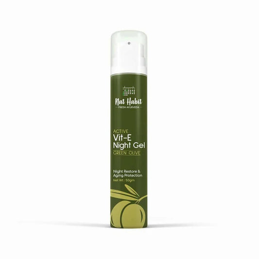 Nat Habit Active Olive Vit-E Night Face Gel - 50 gm