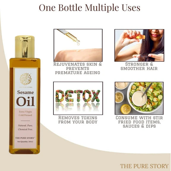 The Pure Story Natural Cold Pressed Oil for Hair & Skin with Seasame - 100 ml