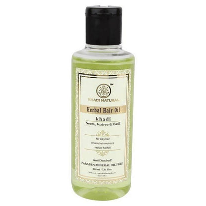 Khadi Natural Neem, Teatree & Basil Hair Oil - 210 ml