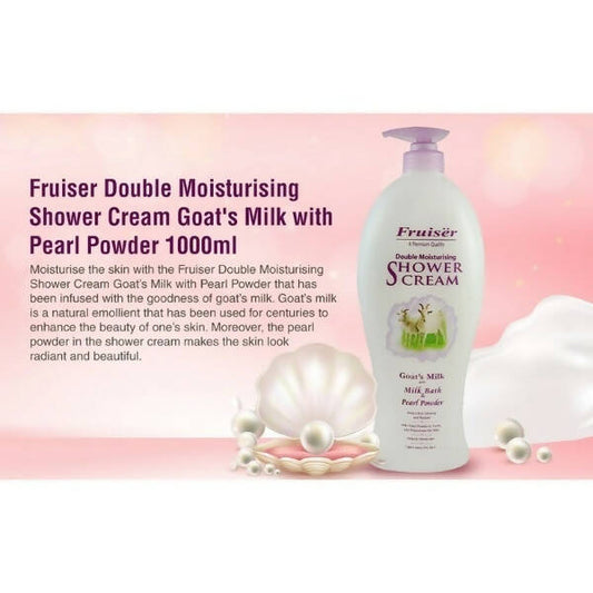 Fruiser Double Moisturizing Shower Cream Goat's Milk With Pearl Powder -1000 ml