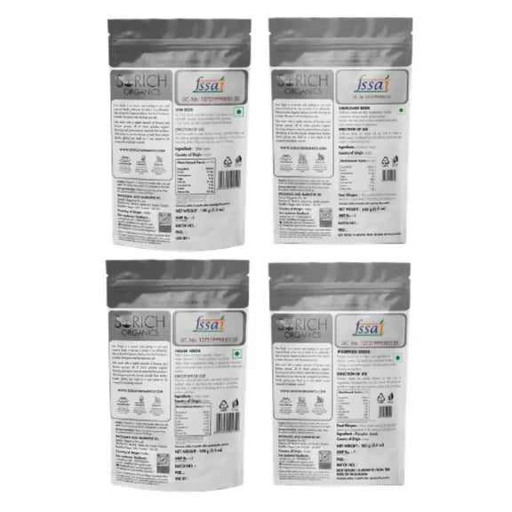 Sorich Organics Chia, Pumpkin, Sunflower & Flax Seeds - combo
