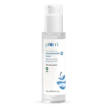 Plum 3% Niacinamide & Rice Water Face Toner - Reduces Pores & Blemishes For Bright Skin - 150 ml
