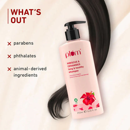 Plum Hibiscus & Ceramides Shampoo For Long, Healthy Hair - 250 ml