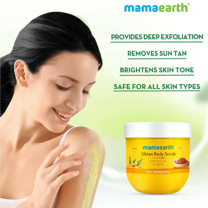 Mamaearth Ubtan Face Mask & Body Scrub with Turmeric & Saffron Combo For Tan Removal -combo