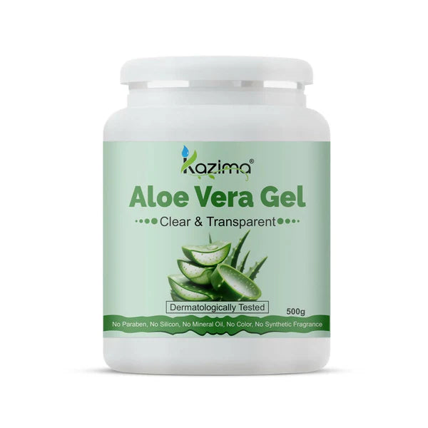 Kazima Pure Aloe Vera Gel For Hair, Acne, Scars, Dark Circles & Sunburn - 500 gm