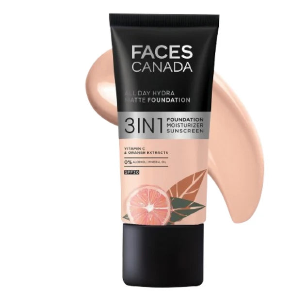 Faces Canada All In One Foundation with SPF 30 - Rose Ivory 011 - 18 ml