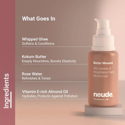 Neude Butter Mousse Face Moisturizer For Men&Women - 50 ml