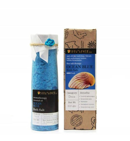 Soulflower Aromatherapy Essential Oil Ocean Blue Bath Salt - 500 gm