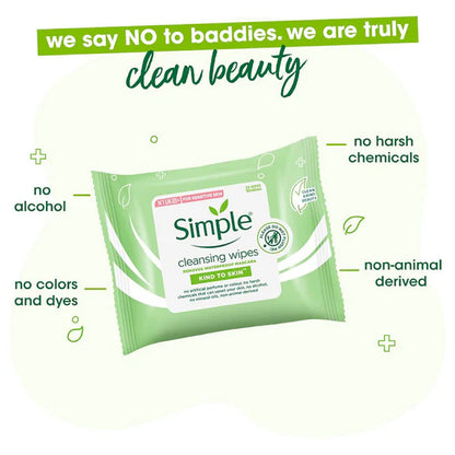 Simple Kind To Skin Cleansing Facial Wipes - 25 wipes