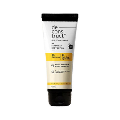 Deconstruct Detan Sunscreen Body Lotion, SPF 50 PA++++, Brightens & Protects - 90 ml