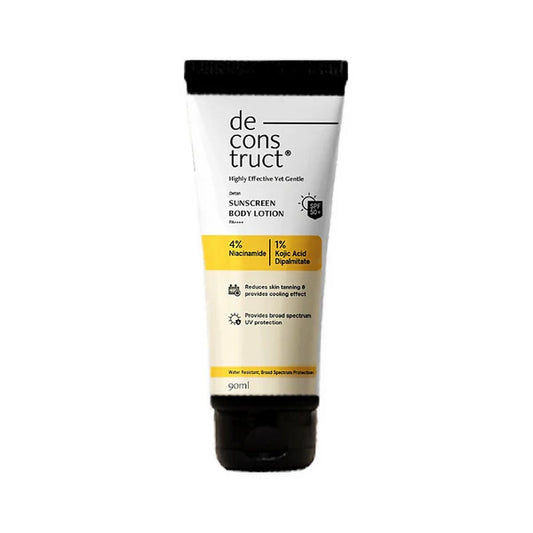 Deconstruct Detan Sunscreen Body Lotion, SPF 50 PA++++, Brightens & Protects - 90 ml
