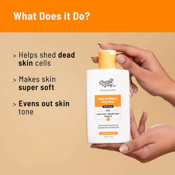Chemist At Play Exfoliating Body Wash + Exfoliating Body Scrub For Tan Removal Combo - combo