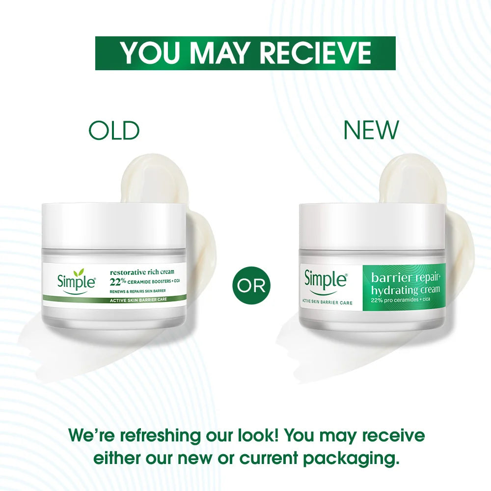 Simple Repair+ Active Barrier Repair Hydrating Cream, 40g