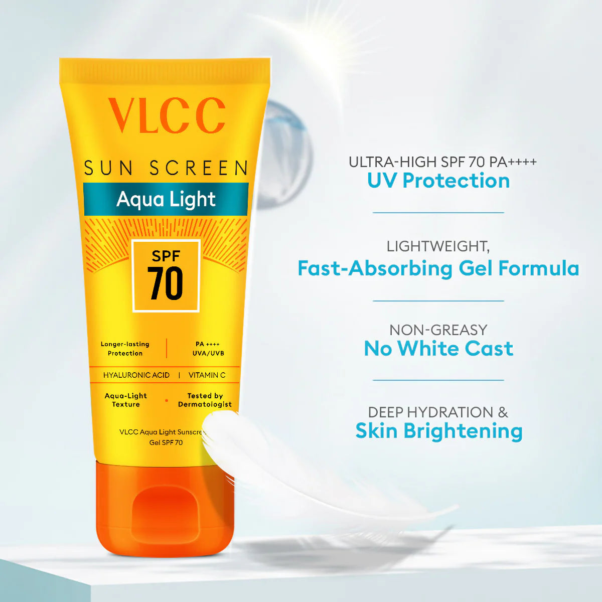 VLCC Aqua Light Sunscreen Gel SPF 70 PA++++ - 100 gm