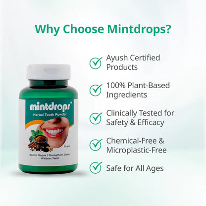 Mintdrops Herbal Tooth Powder - 50 gm