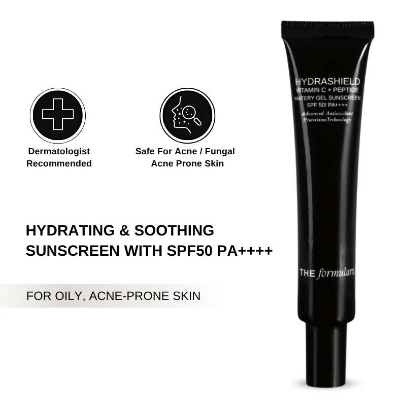 The Formularx Hydrashield Vitamin C + Peptide Sunscreen Spf 50 Pa++++ For Oily, Acne Prone Skin - 50 gm