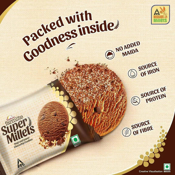 Sunfeast Farmlite Super Millets Chocochip Cookies - 75 gm