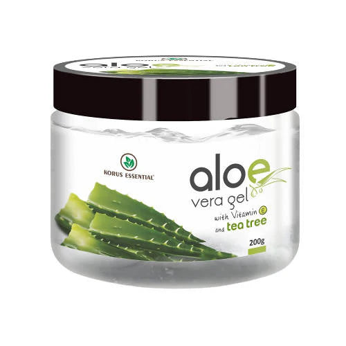 Korus Essential Pure Aloe Vera Gel with Tea Tree and Vitamin E - 200 gm