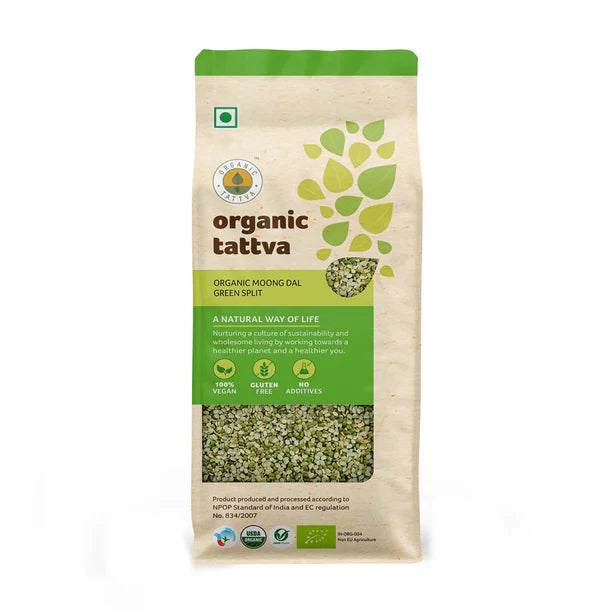 Organic Tattva Moong Dal Green Split - 500 gm