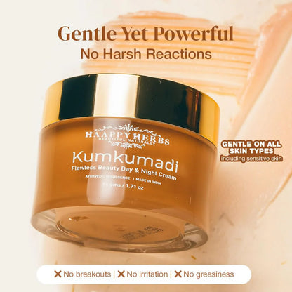Haappyherbs Kumkumadi Flawless Beauty Day & Night Cream - 50 gm
