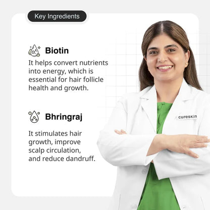 Cureskin Follicular Hair Oil - Nourishes & Strengthens with Biotin, Bhringraj and Coconut Hair Oil - 100 ml
