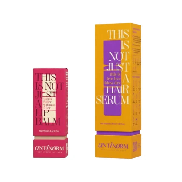 Antinorm Bye Bye Blow Dry Hair Serum and Fuller Without Filler Lip Balm Combo - combo