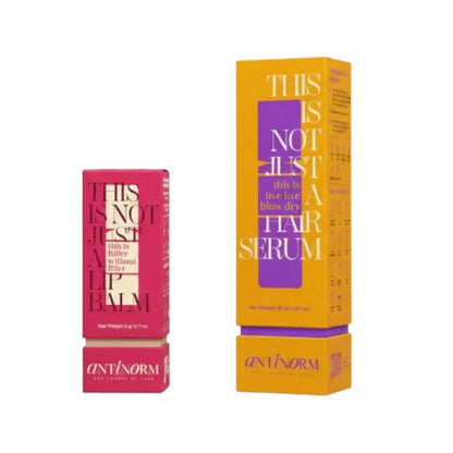 Antinorm Bye Bye Blow Dry Hair Serum and Fuller Without Filler Lip Balm Combo - combo