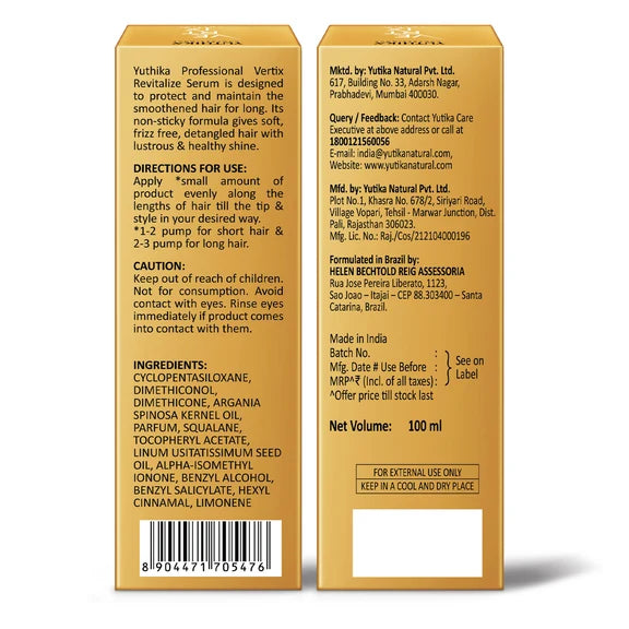 Yuthika Professional Vertix Revitalize Hair Serum - 100 ml