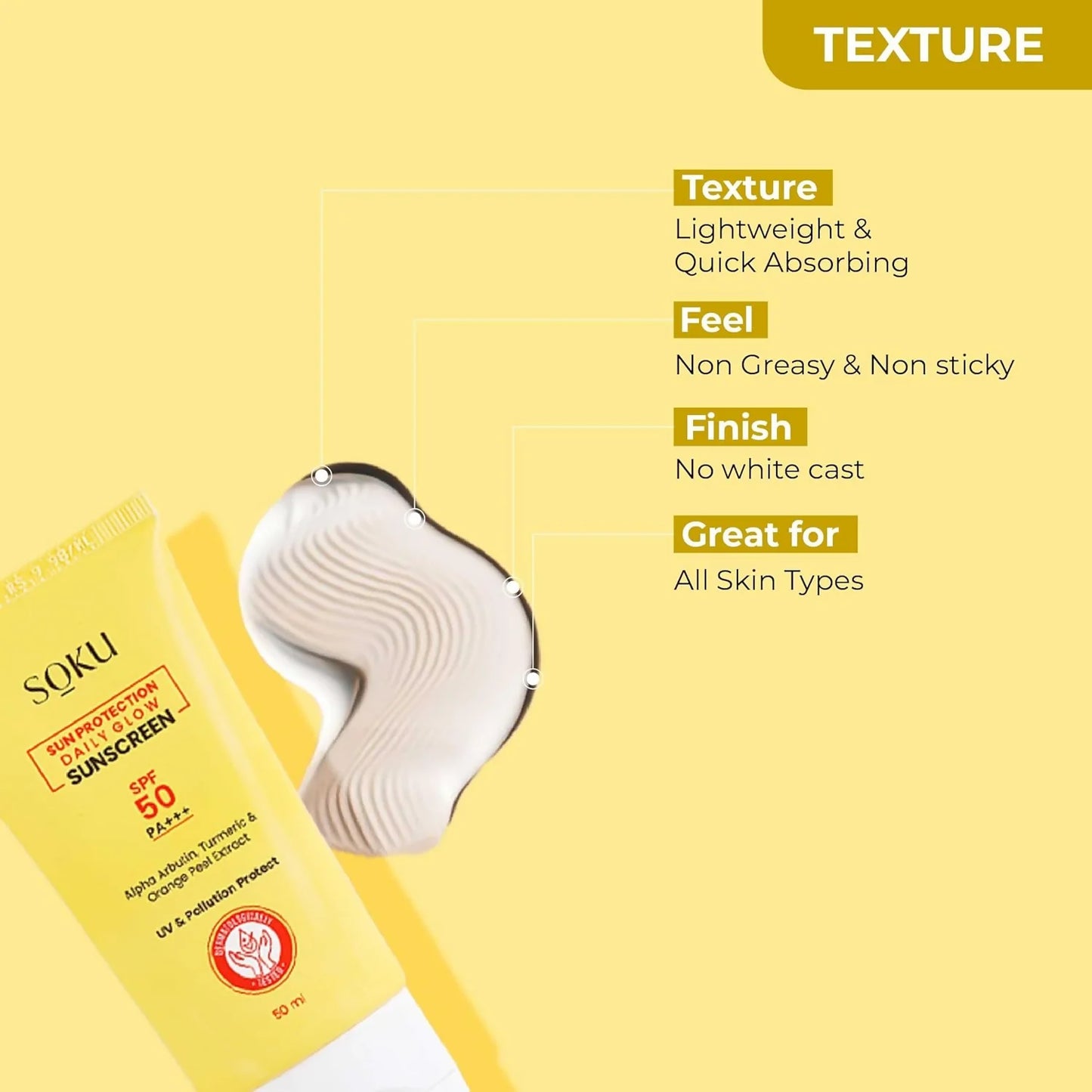 SOKU Sun Protection Daily Glow Sunscreen SPF 50 - 50 ml