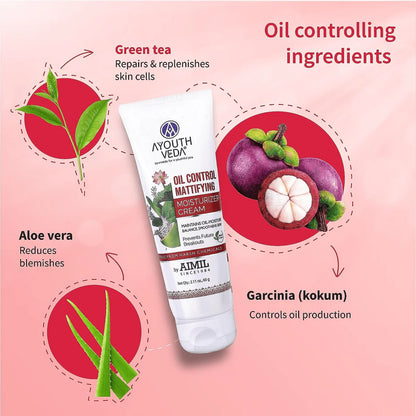 Ayouthveda Oil Control Mattfying Moisturizer Cream - 60 gm