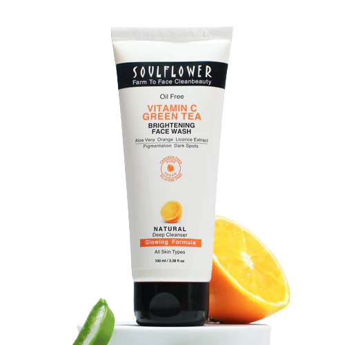 Soulflower Vitamin C Green Tea Brightening Face Wash