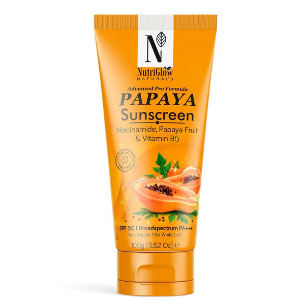 NutriGlow NATURAL'S Advanced Pro Formula Papaya Sunscreen SPF 50 PA+++ - 100 gm