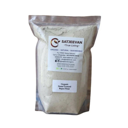 Satjeevan Organic Stone-Ground Bajra Flour - 500 gm