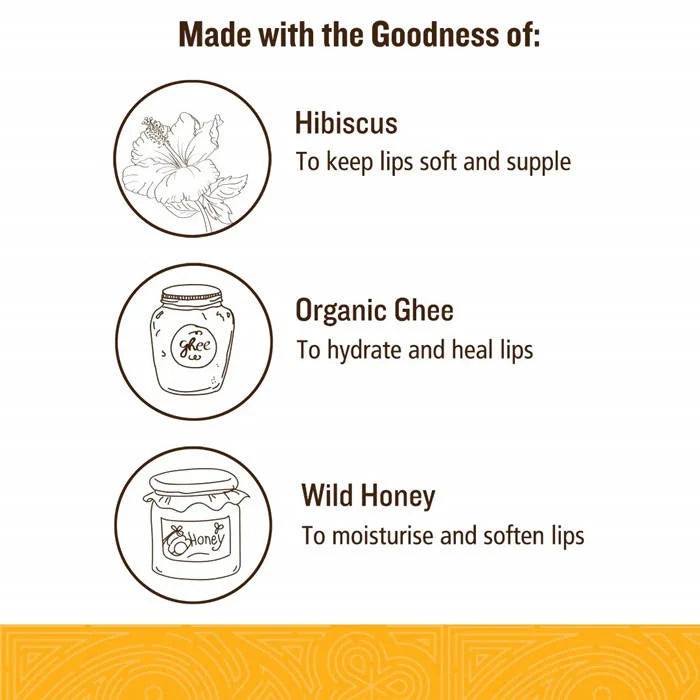 Soultree Hibiscus & Honey With Organic Ghee Lip Balm - 3.5 gm