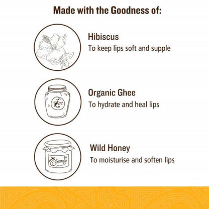 Soultree Hibiscus & Honey With Organic Ghee Lip Balm - 3.5 gm