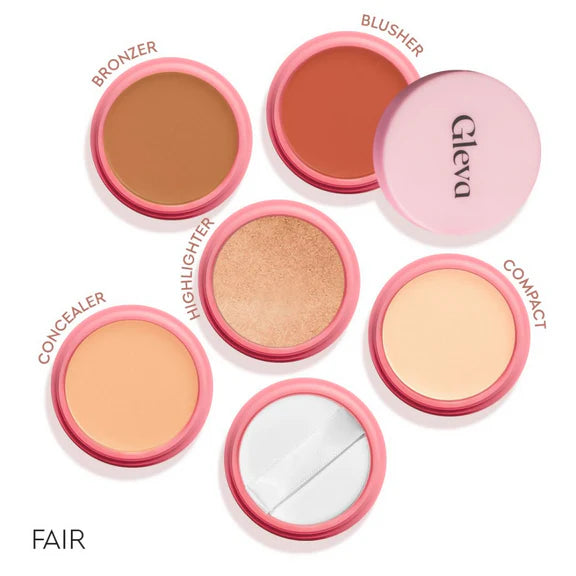 Gleva 5 In 1 Makeup stack Gleva 5 In 1 Makeup stack WIth Concealer, Bronzer, Blusher, Compact & Highlighter Smooth & Blendable Formula - Fair - 20 gm