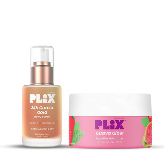 PLIX The Plant Fix 24k Guava Gold Lightweight Face Serum and Moisturizer Combo -combo