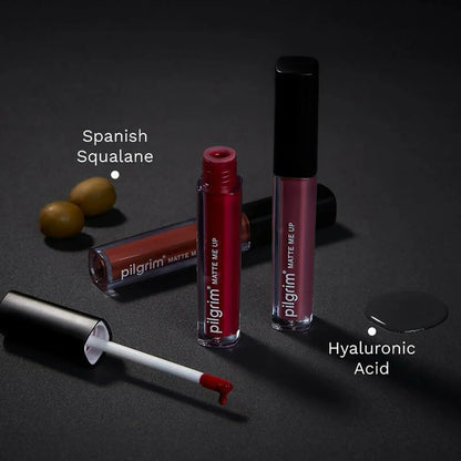 Pilgrim Liquid Matte Lipstick with Hyaluronic Acid - Wine Spill
