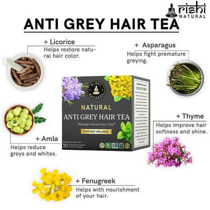 Rishi Natural Anti Grey Hair Herbal Tea - 60 gm