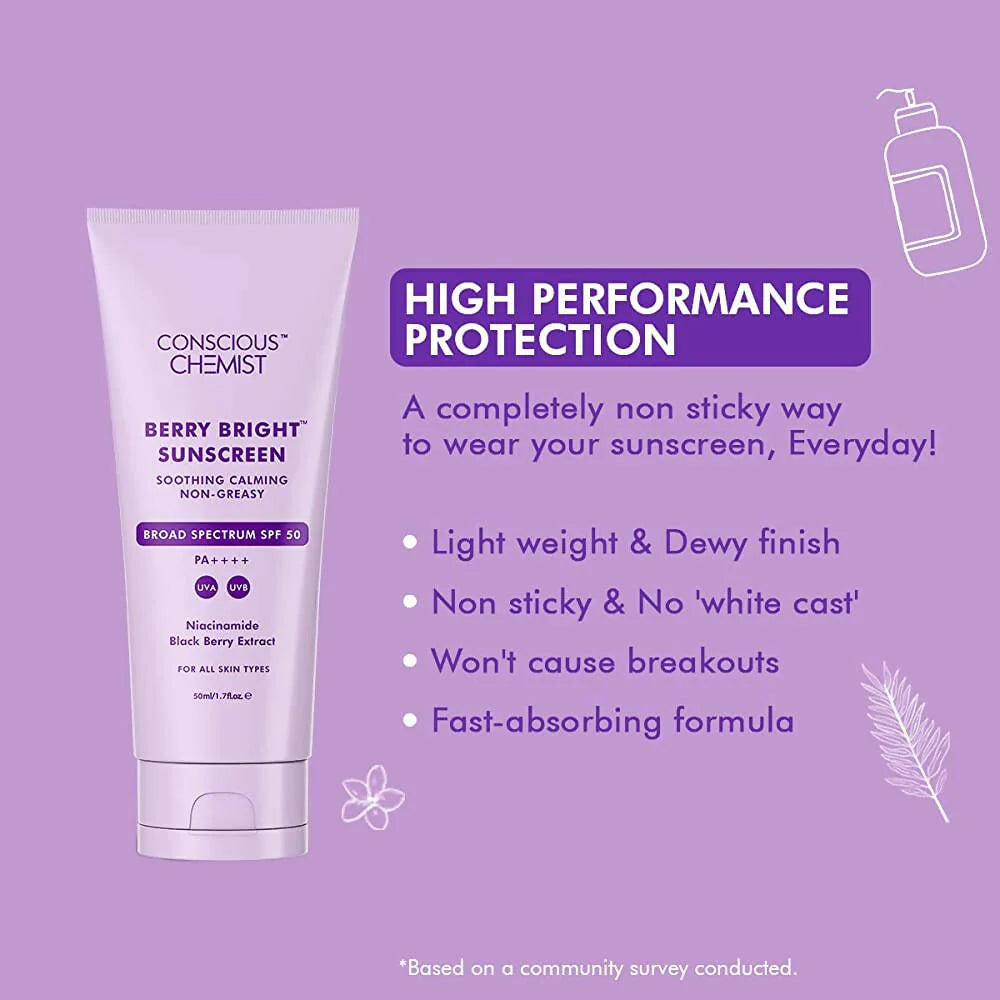 Conscious Chemist Berry Bright Sunscreen SPF 50 - 50 ml