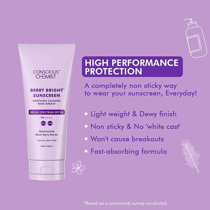 Conscious Chemist Berry Bright Sunscreen SPF 50 - 50 ml