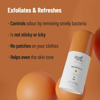 Chemist at Play UnderArm Roll On Fragrance Free, Prevents Body Odour, Brightens Skin & Exfoliates Underarm - 40 ml