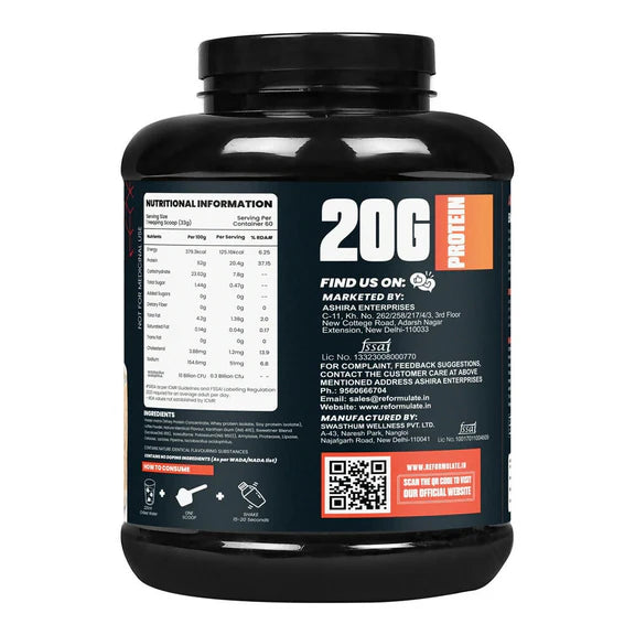 Reformulate Emerge I Whey Protein I Your Daily Meal Replacement Formula I 20 G I Protein I 5.1 G Bcaa's I 10 G Eaa's - Cold Coffee - 2 kg