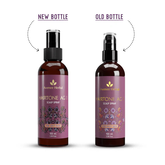 Avimee Herbal Hairtone AG 1 Scalp Spray For Grey Hair With Indigo, Henna, Beet Root and Hibiscus Extracts - 100 ml