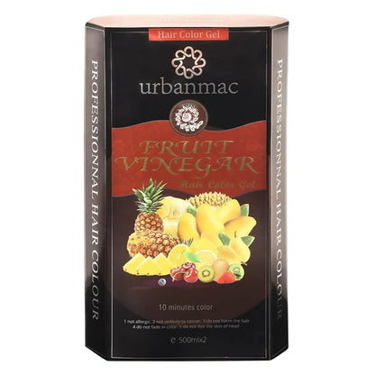Urbanmac Fruit Vinegar Gel Hair Color Natural Hair Color Dye For Black - 500 ml - Pack of 2
