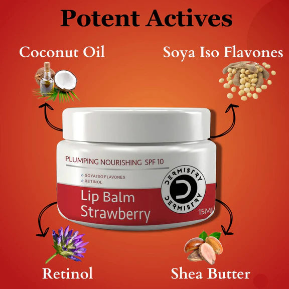 Dermistry Coffee Scrub & Strawberry Cocoa Butter Nourishing Lip Balm - combo