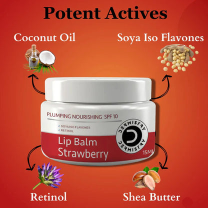 Dermistry Coffee Scrub & Strawberry Cocoa Butter Nourishing Lip Balm - combo