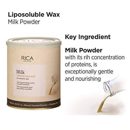 Rica Milk Liposoluble Wax for Sensitive Skin With Natural Beeswax - 800 ml