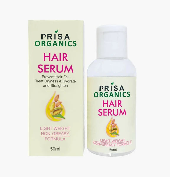 Prisa Organics Hair Serum With Argan Oil & Vitamin E - Promotes Hair Growth, Prevents Hair Loss and Thinning - 50 ml